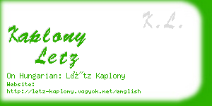 kaplony letz business card